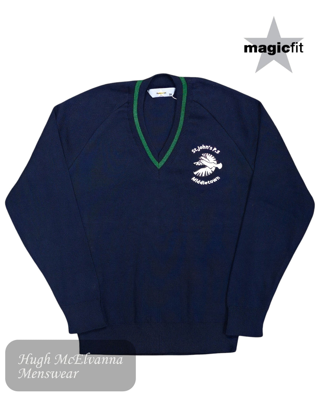 Magicfit St. John's P.S. Middletown V - Neck School Sweater - Hugh McElvanna Menswear