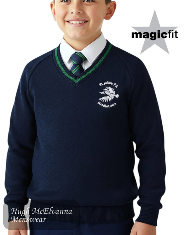 Magicfit St. John's P.S. Middletown V - Neck School Sweater - Hugh McElvanna Menswear