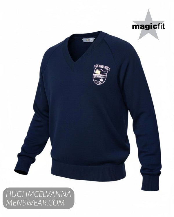 Magicfit St. Mary’s Granemore Navy V-Neck School Sweater - Hugh McElvanna Menswear