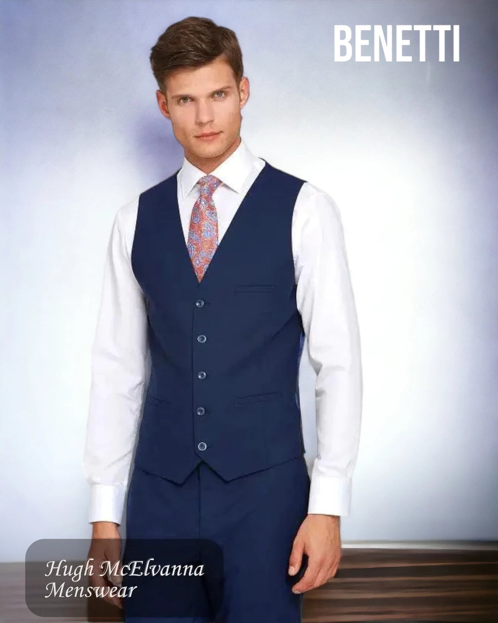 Men's Benetti Jonny Navy Waistcoat - Hugh McElvanna Menswear