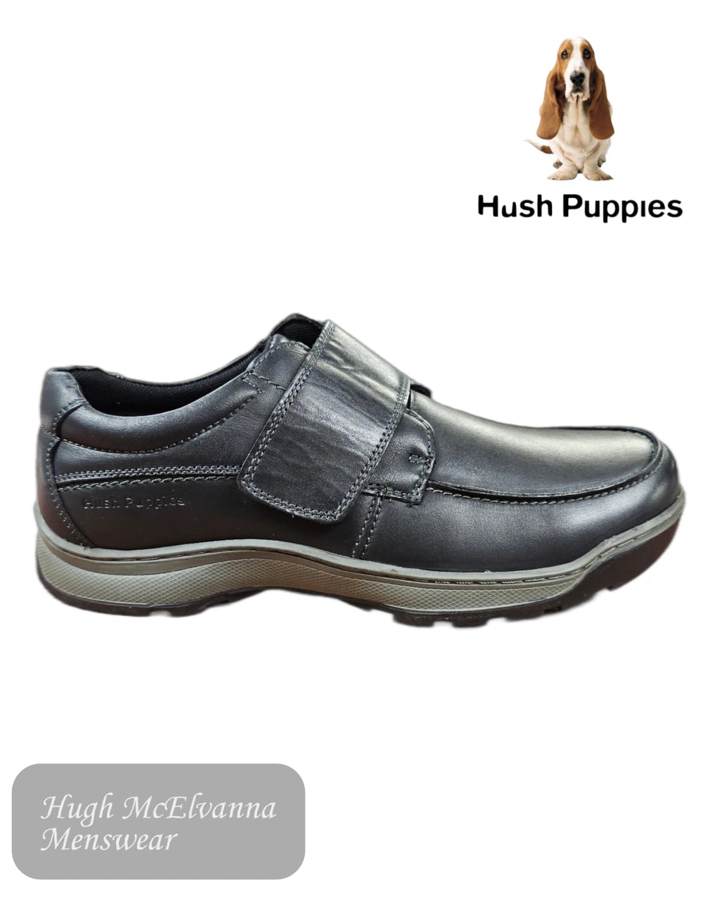 Men’s Black Classic Touch Fastening Shoe – Casper - Hugh McElvanna Menswear