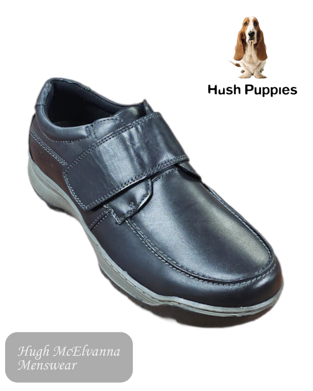 Men’s Black Classic Touch Fastening Shoe – Casper - Hugh McElvanna Menswear