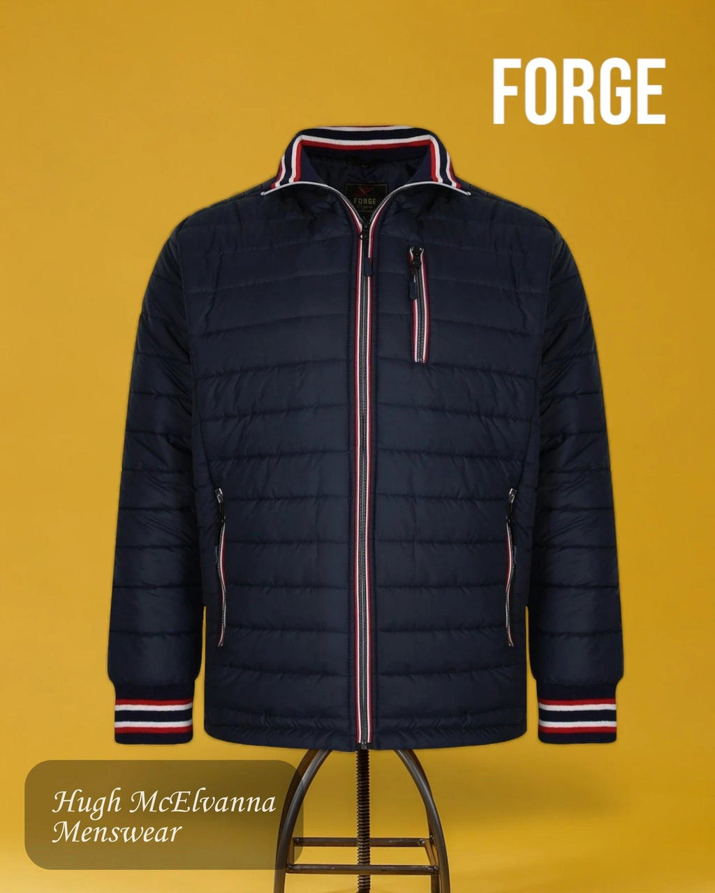 Mens Black F574/07 Puffa Jacket - Hugh McElvanna Menswear