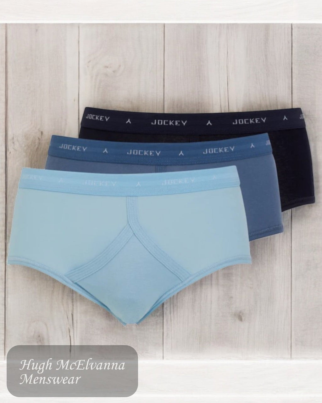 Men's Blue 3 - Pack Underwear - Pure Cotton Comfort - Hugh McElvanna Menswear