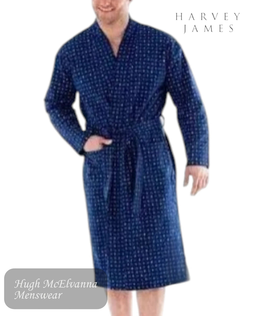 Mens Dressing Robe ( 2 Colour Options ) - Hugh McElvanna Menswear