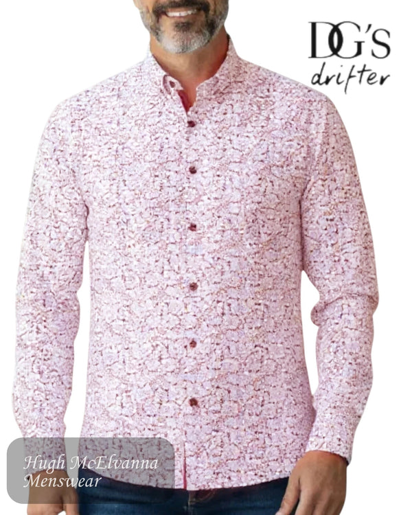 Mens Drifter Blue Long Sleeve Shirt Style: 14496/12 - Hugh McElvanna Menswear