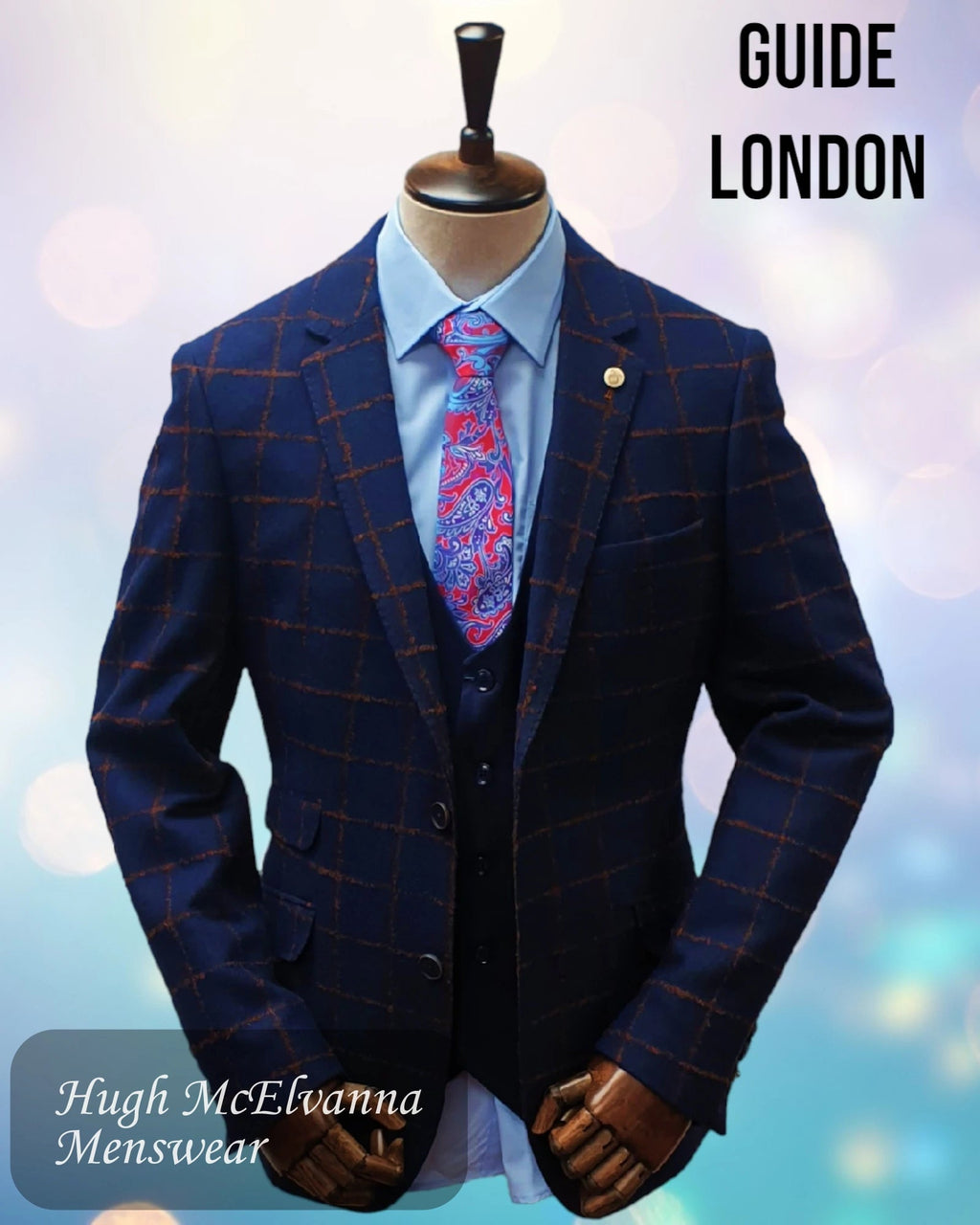 Men's Fashion Navy Check Blazer by Guide London Style: 3294 - Hugh McElvanna Menswear