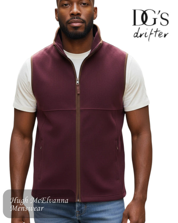 Mens Gilet Dark Red by Drifter 55131/68 - Hugh McElvanna Menswear