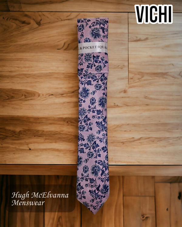 Men's Pink Design Necktie F73C - Hugh McElvanna Menswear