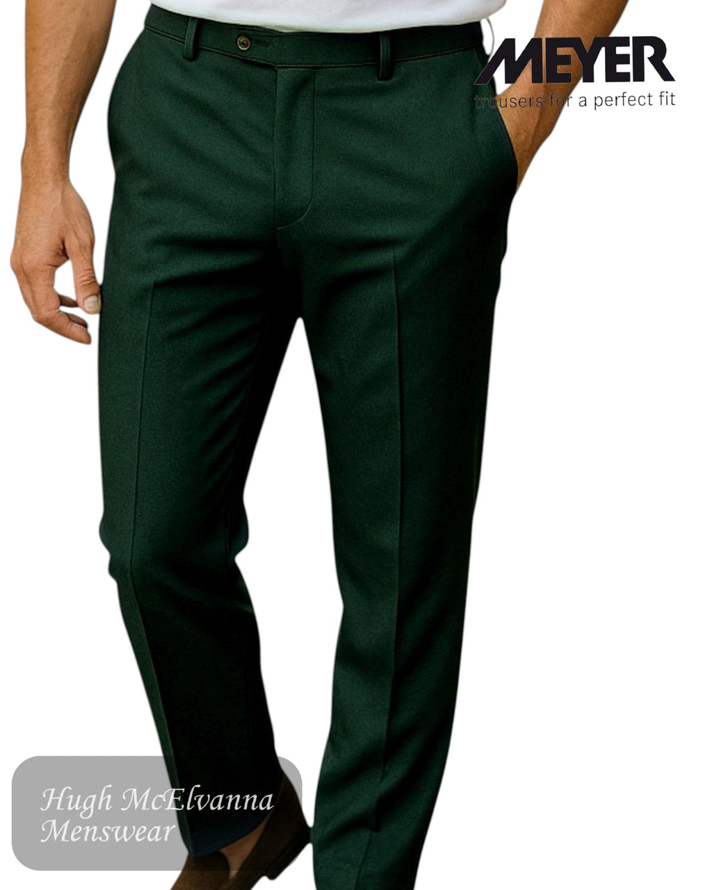 Meyer Charcoal Grey OSLO Dress Trousers With Stretch Waist | Style 303 - 08 - Hugh McElvanna Menswear