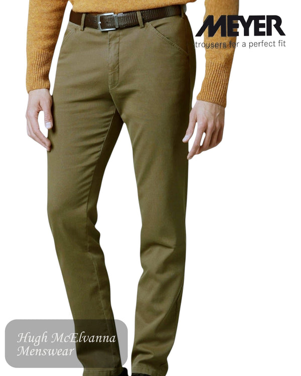 Meyer CHICAGO 5580/35 Stone Cotton Trouser - Hugh McElvanna Menswear