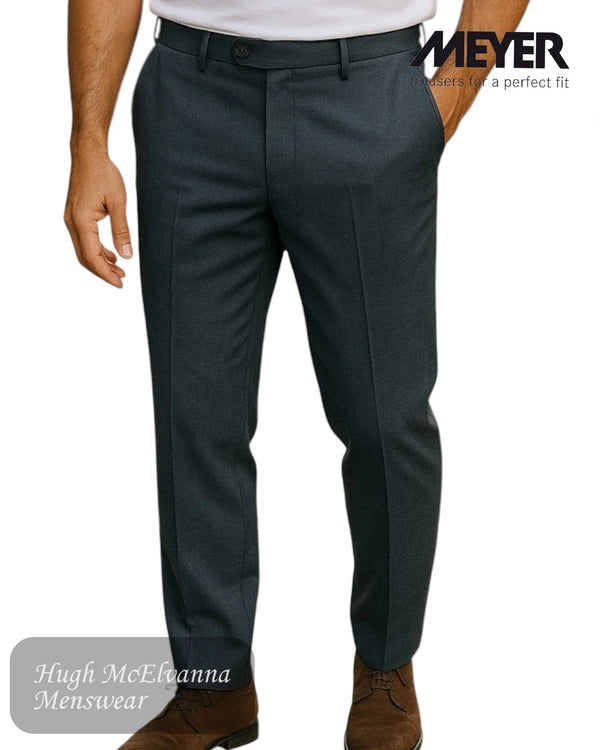 Meyer Chicago Navy Wool - Rich Dress Trouser | 2556 - 19 - Hugh McElvanna Menswear