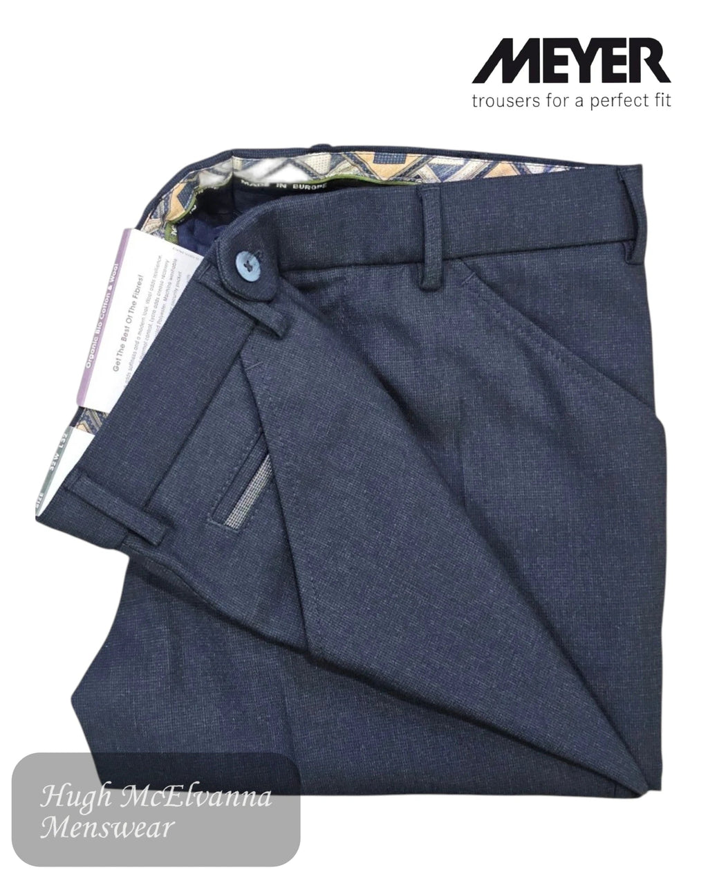 Meyer Chicago Navy Wool - Rich Dress Trouser | 2556 - 19 - Hugh McElvanna Menswear