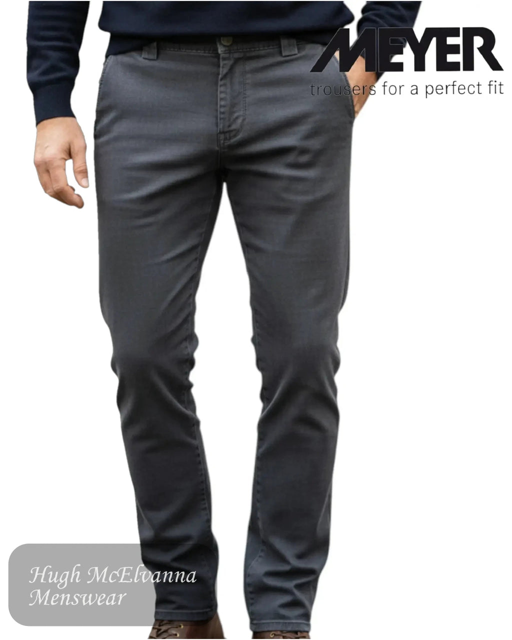 Meyer Grey Thermo Trousers 3934/08 Model - Hugh McElvanna Menswear