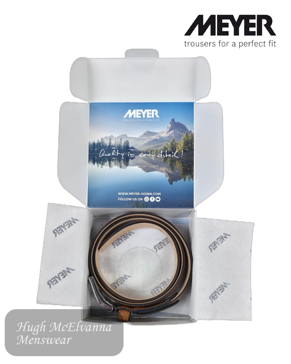 Meyer Handmade Stretch Leather Belt | 603 - Hugh McElvanna Menswear