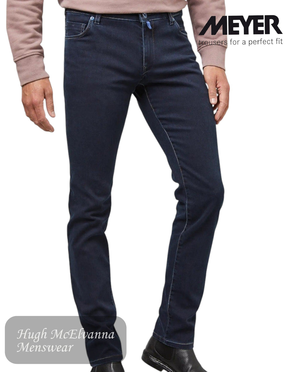 Meyer M5 Slim Fit Jean in Dark Blue Denim | Style 6206 - 19 - Hugh McElvanna Menswear