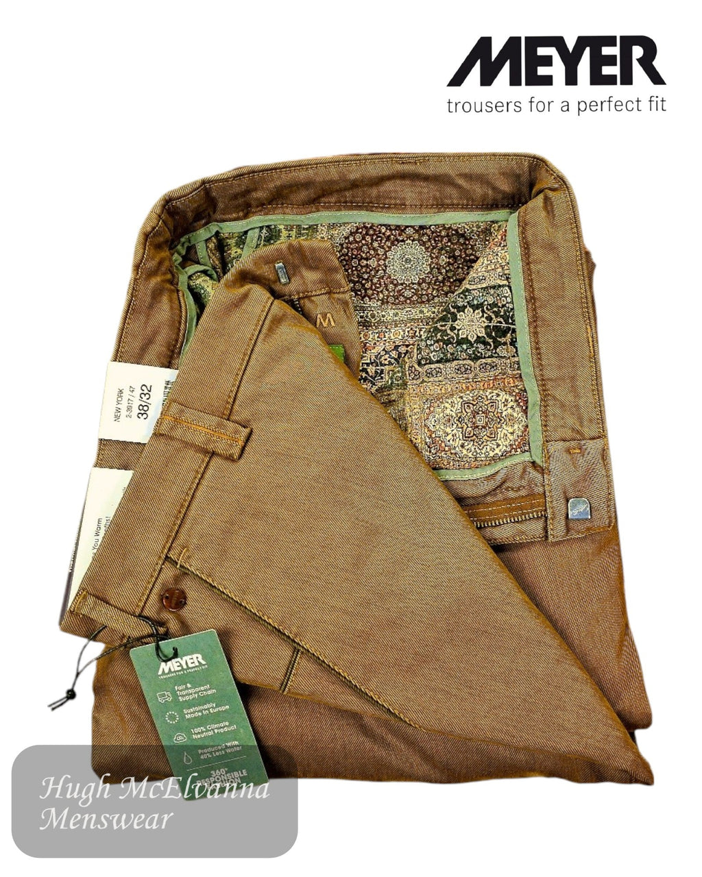 Meyer NEW YORK 3917/47 Tan THERMO Trouser - Hugh McElvanna Menswear