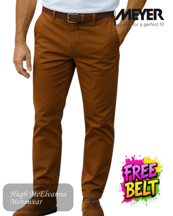 Meyer NEW YORK 3917/47 Tan THERMO Trouser - Hugh McElvanna Menswear