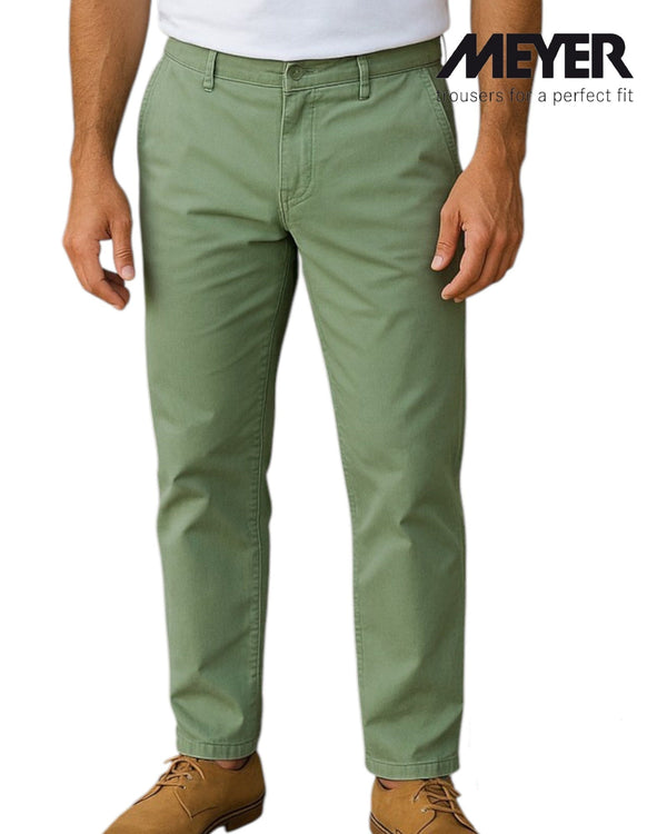 Meyer NEW YORK Green Organic Cotton Trouser – 5054/24 - Hugh McElvanna Menswear