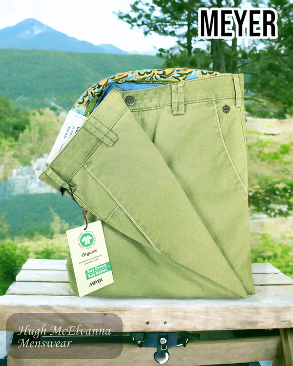 Meyer NEW YORK Green Organic Cotton Trouser – 5054/24 - Hugh McElvanna Menswear