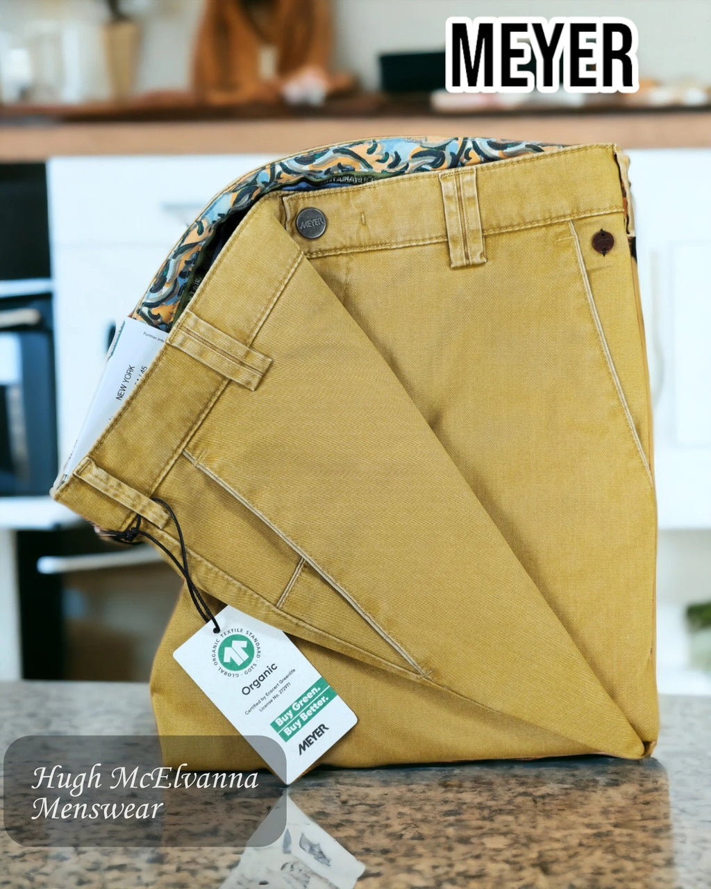 Meyer NEW YORK Organic Cotton Trouser Corn Yellow - 5054/45 - Hugh McElvanna Menswear