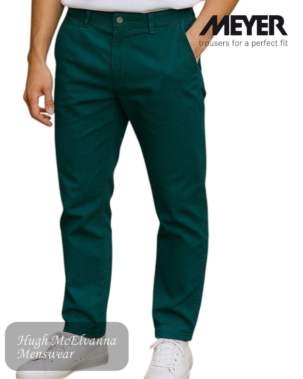 Meyer RIO Dark Green Chino 3552/28 - Hugh McElvanna Menswear