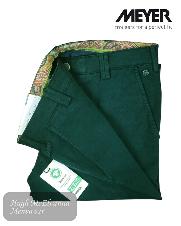 Meyer RIO Dark Green Chino 3552/28 - Hugh McElvanna Menswear