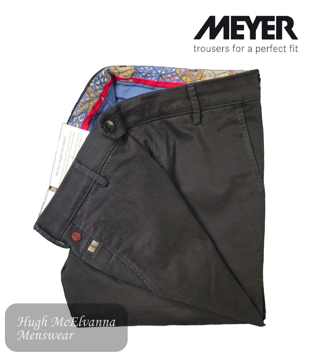 Meyer ROMA 316 - 09 Black Cotton Stretch Trouser - Hugh McElvanna Menswear