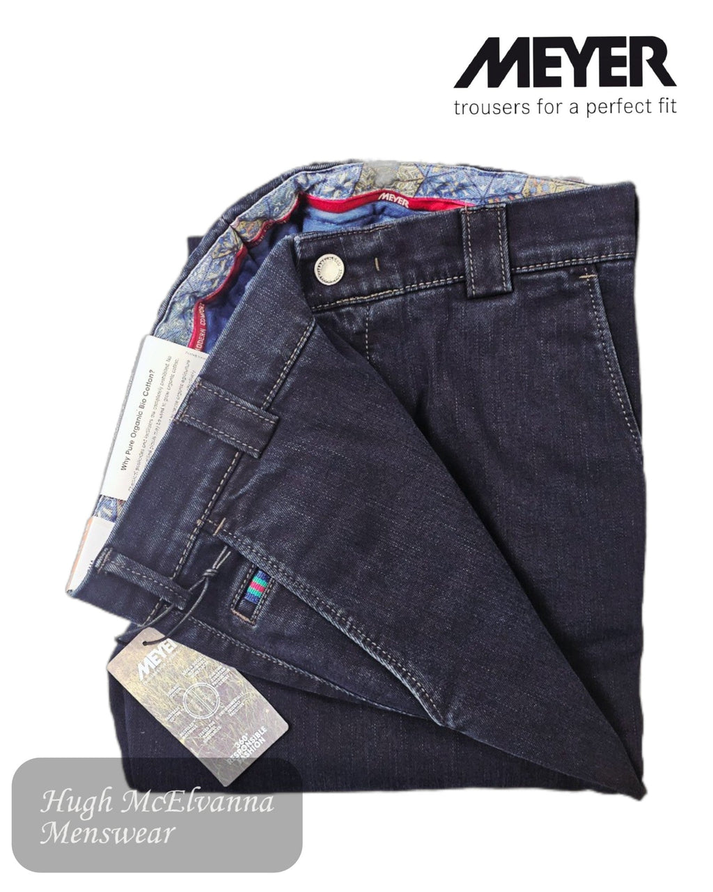 Meyer Roma 629 - 19 Blue/Black Denim Trouser - Hugh McElvanna Menswear