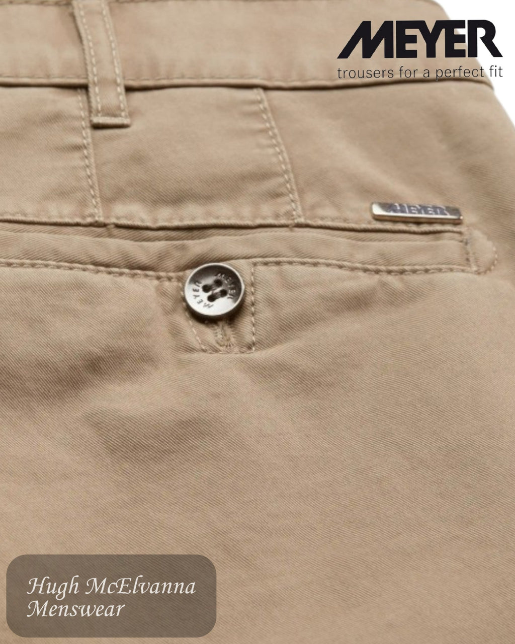 Meyer ROMA Beige Cotton Stretch Chino – 316/33 - Hugh McElvanna Menswear