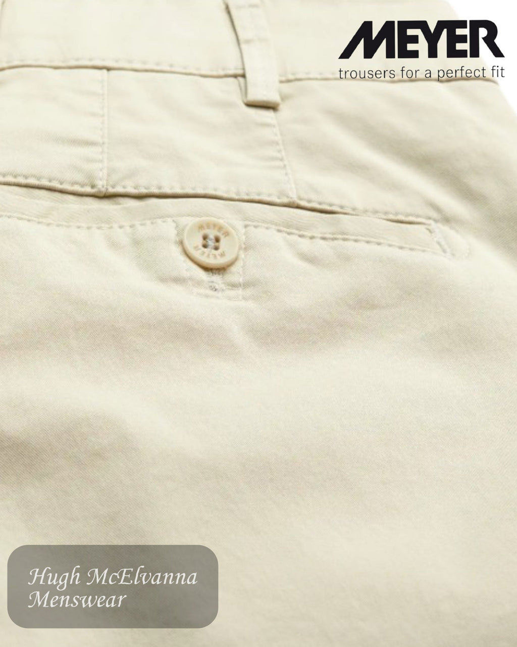 Meyer ROMA Beige FAIR TRADE Cotton Trouser – 3001/32 - Hugh McElvanna Menswear