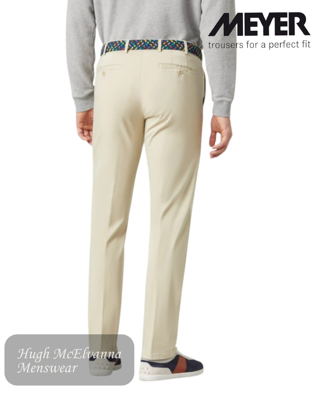 Meyer ROMA Beige FAIR TRADE Cotton Trouser – 3001/32 - Hugh McElvanna Menswear