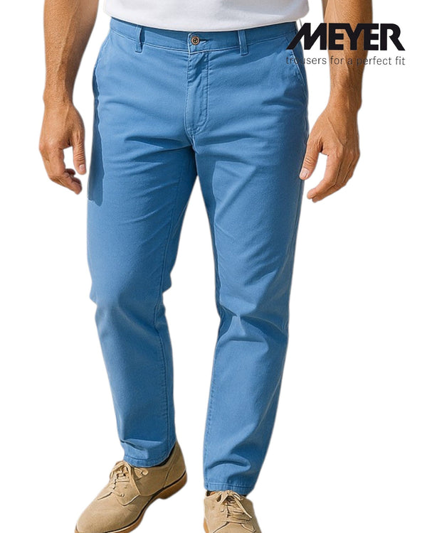 Meyer ROMA Blue Organic Cotton Trouser – 316/13 - Hugh McElvanna Menswear