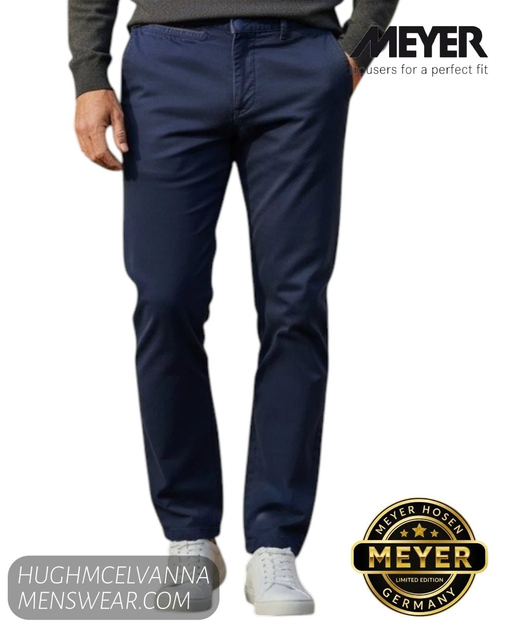Meyer ROMA Navy 5616/18 Chinos - Hugh McElvanna Menswear
