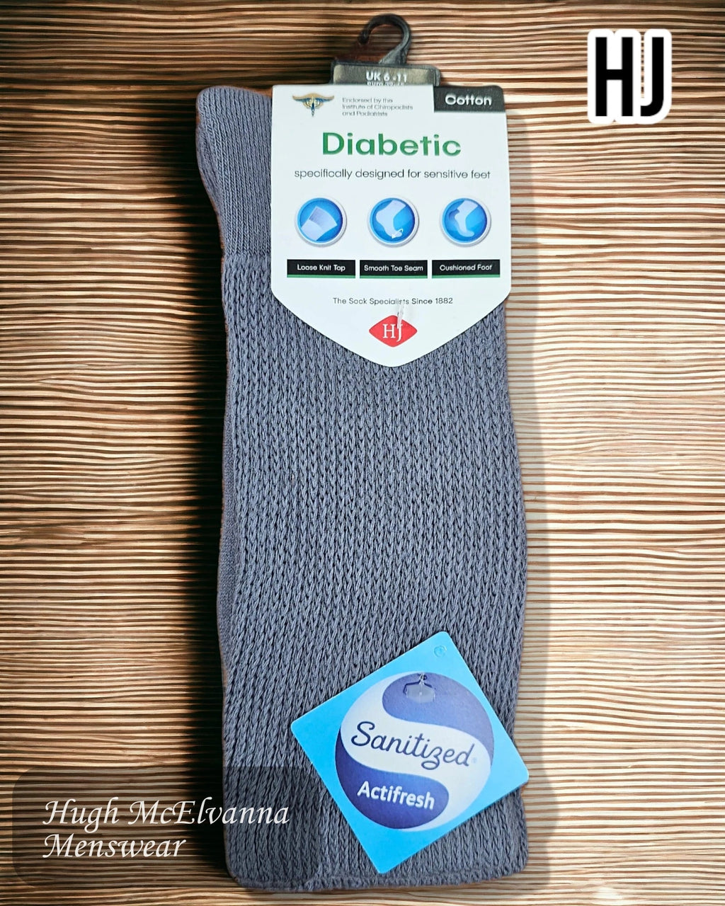 Mid Grey Cushion Sole Socks - HJ1351 - Hugh McElvanna Menswear
