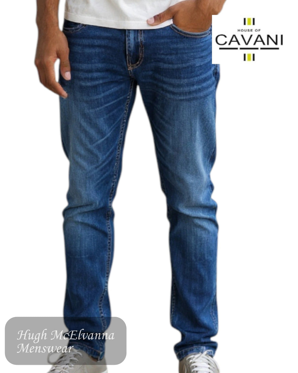 Milano STONEWASHED Stretch Jean by House Of Cavani - Hugh McElvanna Menswear