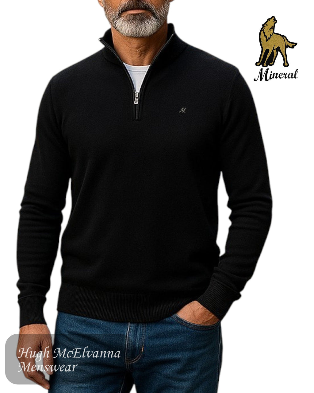 Mineral ALTIS Zip Neck Sweater - Hugh McElvanna Menswear