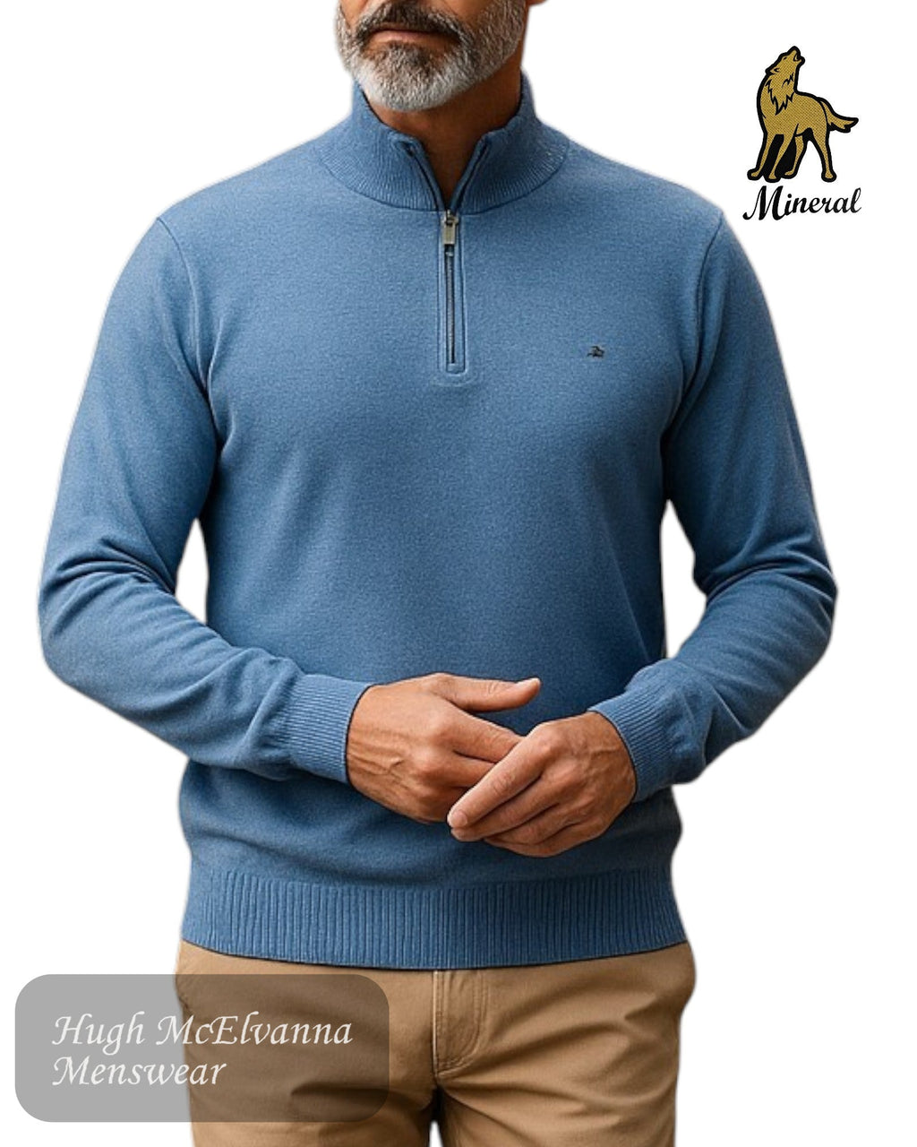 Mineral ALTIS Zip Neck Sweater - Hugh McElvanna Menswear