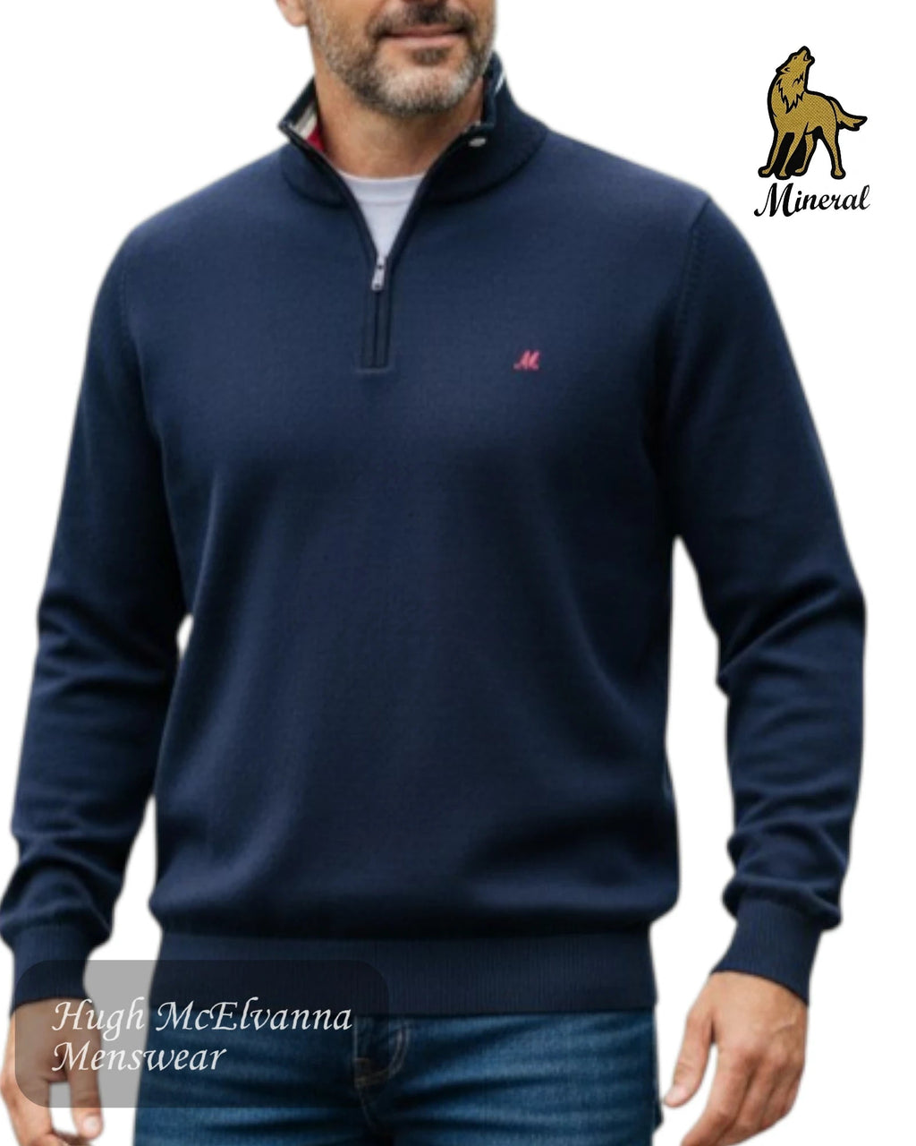 Mineral ALTIS Zip Neck Sweater - Hugh McElvanna Menswear