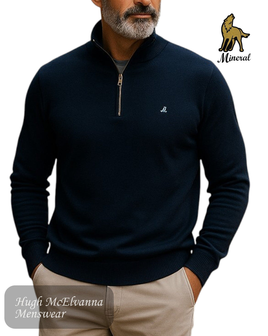 Mineral ALTIS Zip Neck Sweater - Hugh McElvanna Menswear