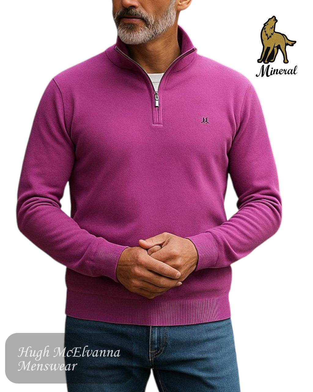 Mineral ALTIS Zip Neck Sweater - Hugh McElvanna Menswear