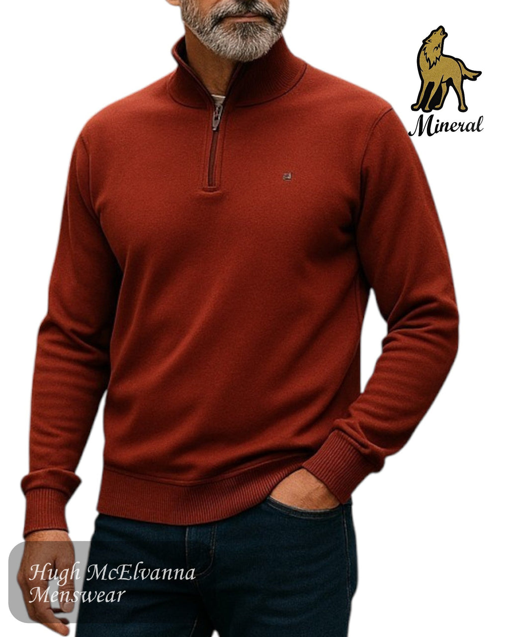 Mineral ALTIS Zip Neck Sweater - Hugh McElvanna Menswear