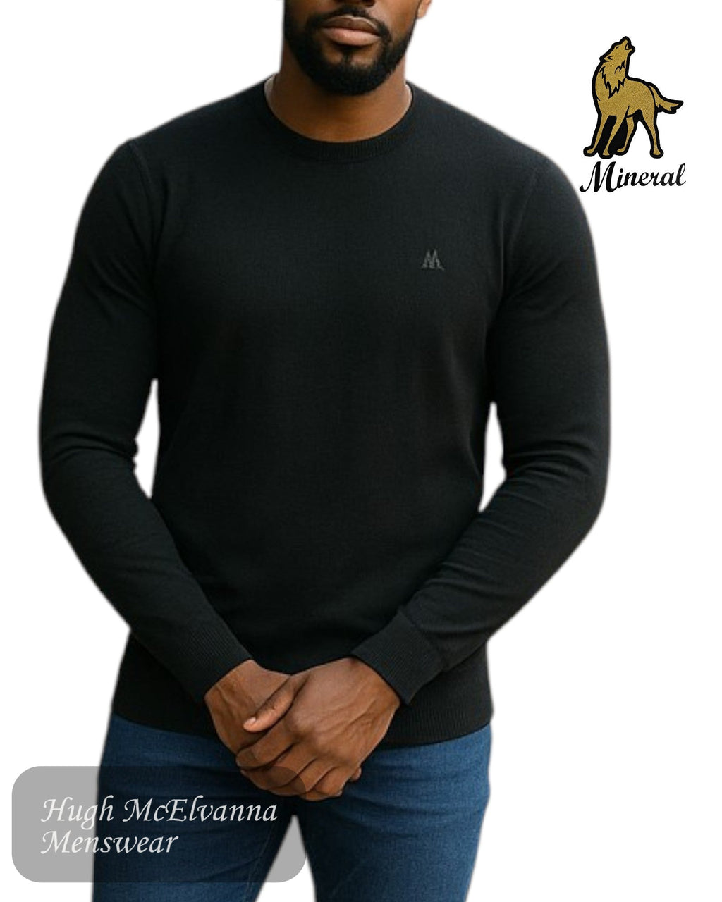 Mineral ARIANA Crew Neck Sweater – 100% Cotton Classic Knitwear for Men - Hugh McElvanna Menswear