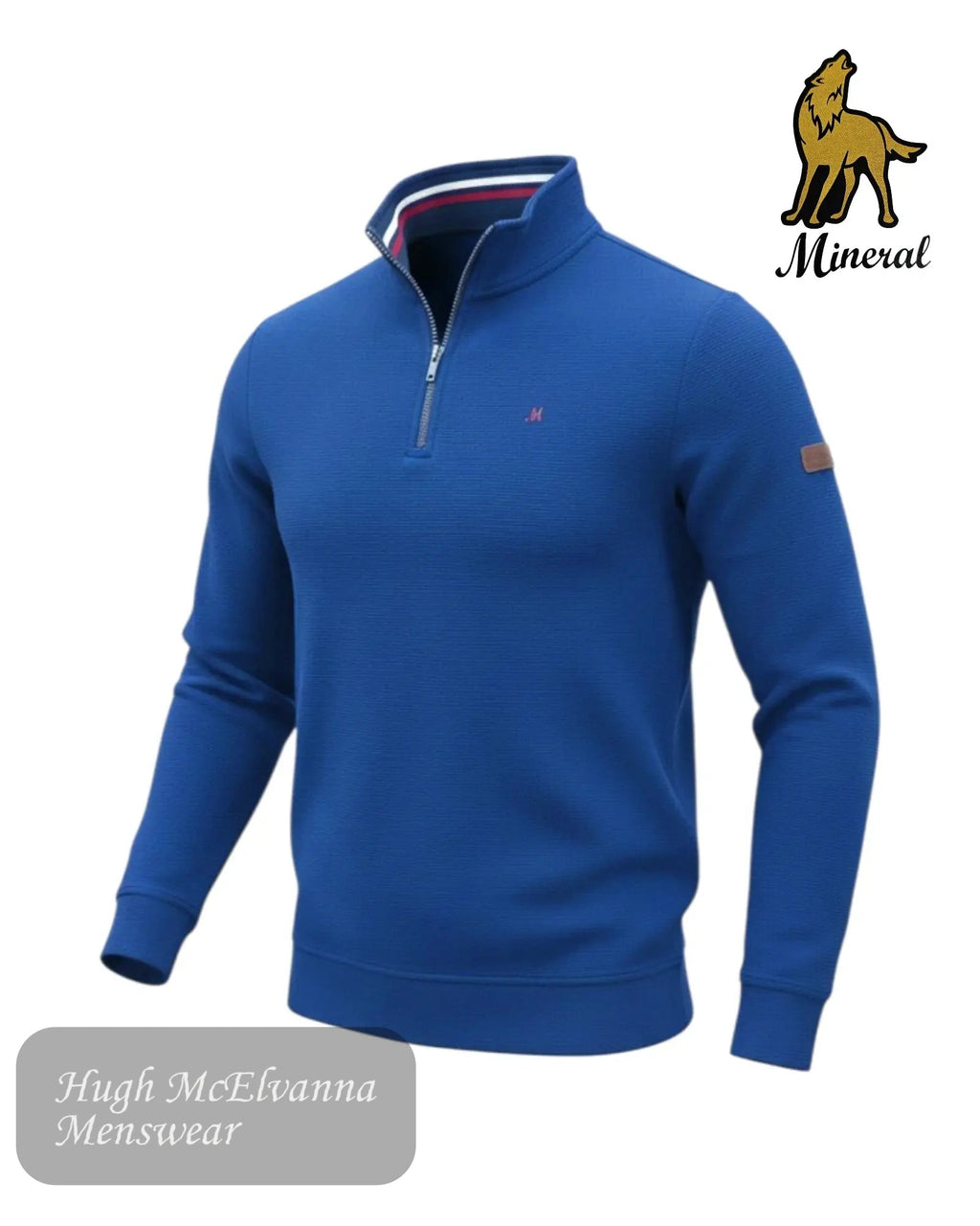 Mineral Brendan Quarter Zip Sweatshirt in Navy - Hugh McElvanna Menswear