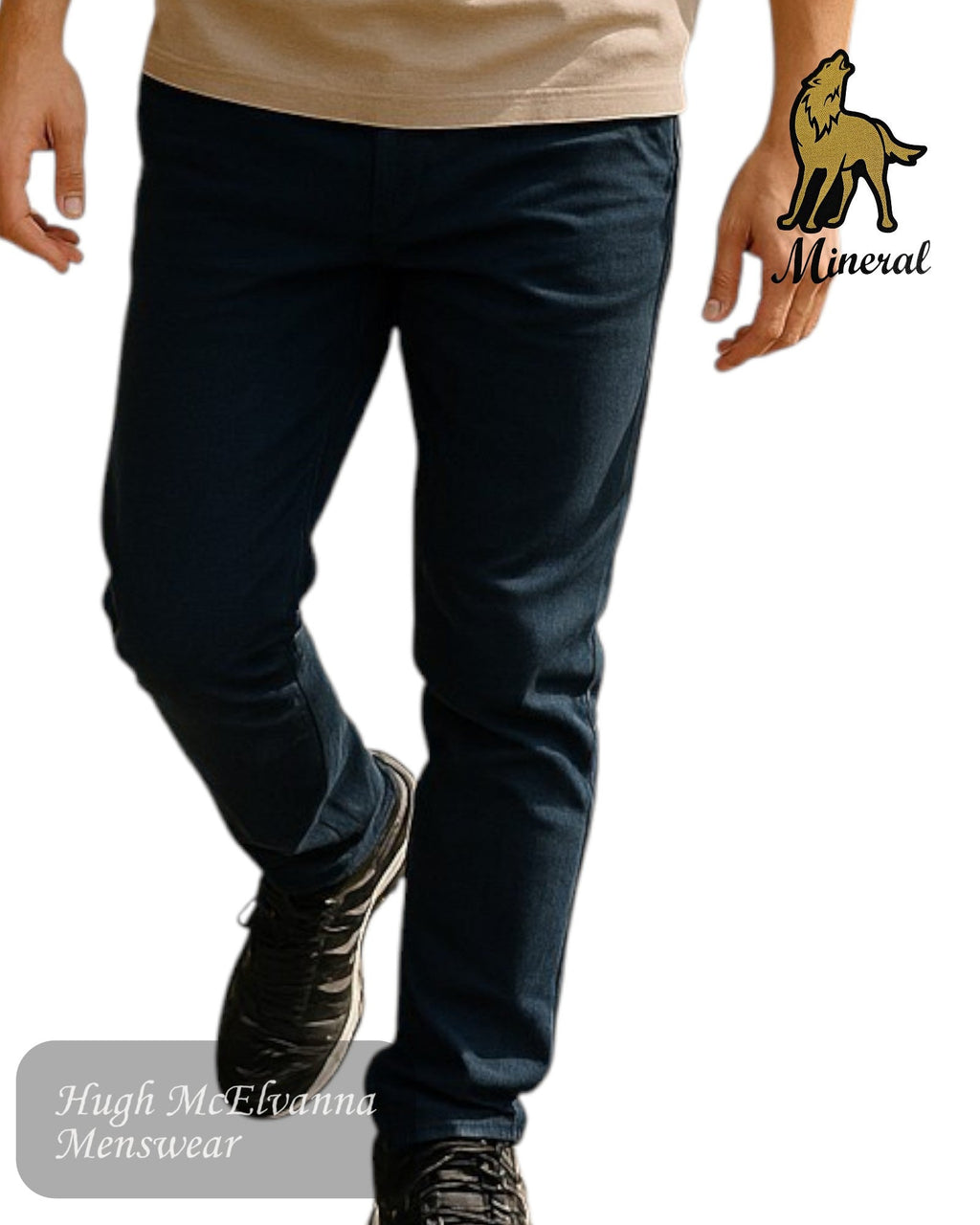 Mineral Dash Slim Fit Navy Chino - Hugh McElvanna Menswear