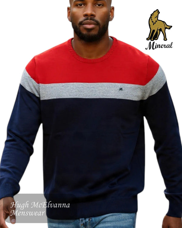 Mineral Islona Red Round Neck Pullover - Hugh McElvanna Menswear