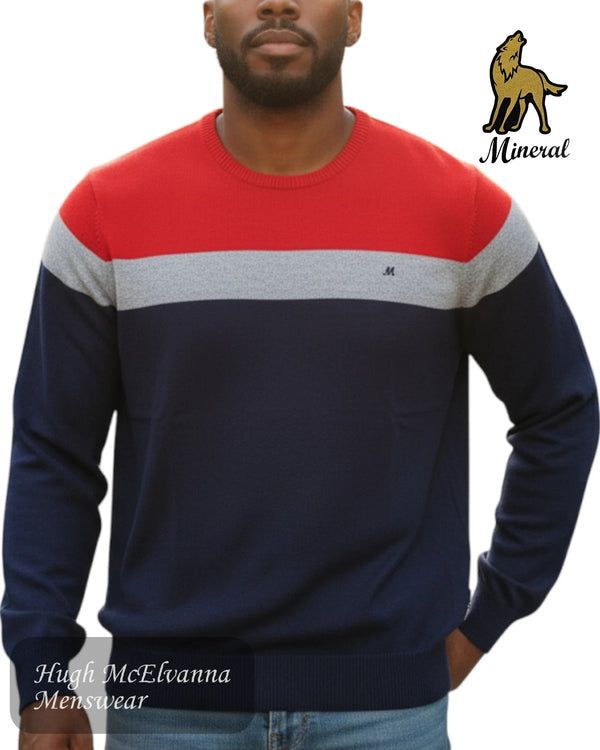 Mineral Islona Red Round Neck Pullover - Hugh McElvanna Menswear