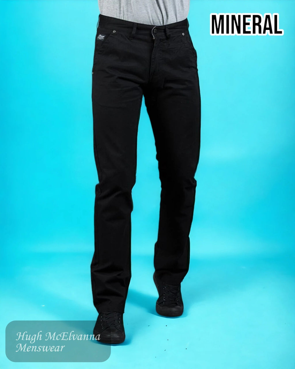 Mineral JONNIE Black Chinos - Hugh McElvanna Menswear