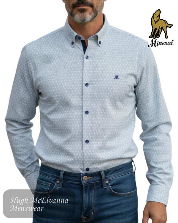 Mineral LAXEY Green Patterned Slim Fit Shirt - Hugh McElvanna Menswear