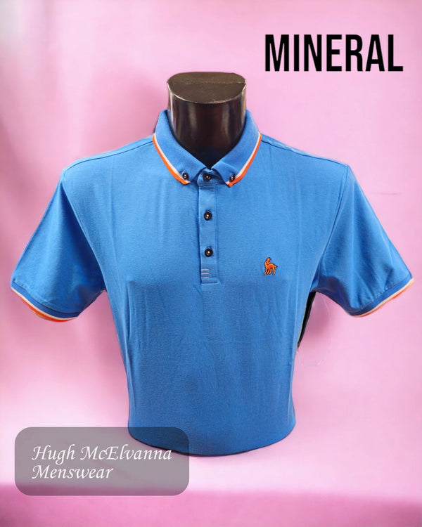 Mineral Maraca Azore Blue Polo Shirt - Hugh McElvanna Menswear